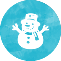 Schnemann auf aquarell-blauen Hintergrund